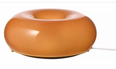 IKEA VARMBLIXT LED table/wall lamp, orange glass/round, 30 cm