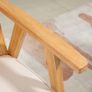 Comfortable Lounge Chair Rattan Chair with Thick Cushion - Rattan Backrest - Deep Seat - Hevea Wood Frame Linen-Look Beige Image 9