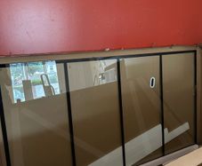 1200mm Flair black rectangle wetroom panel