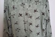 Zara Bird Pale green Shirt S M