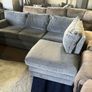 Grey corduroy corner sofa set Image 5
