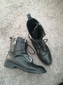 Zara genuine leather ankle boots