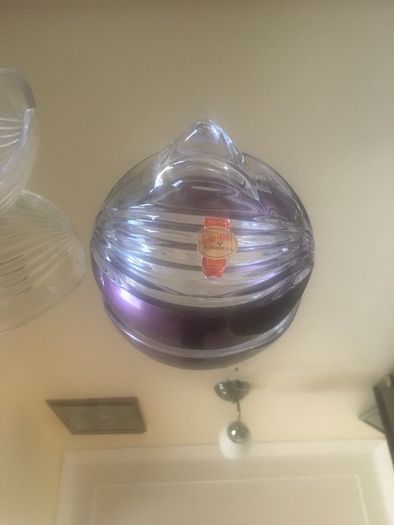 Crystal Anna Hutte bowl with lid.