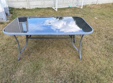 Outdoor glass top dining table