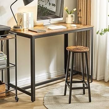 NEW SALE | Set of 2 Bar Stools, Tall Breakfast Bar Stools with Footrest for Kitchen, Industrial Bar Chairs for Party Room