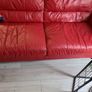 Genuine Leather couch in red Image 5