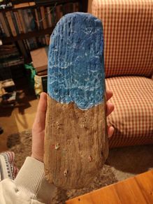 Driftwood Seaside Painting