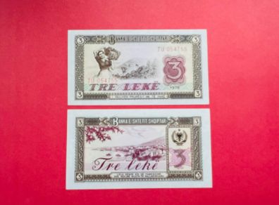 Albania   3 LEKE   1976   Pick  41a   ( Uncirculated )