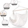 _Hanging Chair, Hanging Seat with 2 Removable Cushions, Hammock Chair with Thick Rope, Washable Hanging Swing for Children & Adults, Maximum Load 150 kg for Bedroom in Patio Garden Image 3
