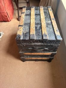 Vintage Wooden Trunk Rustic Character