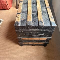 Vintage Wooden Trunk Rustic Character