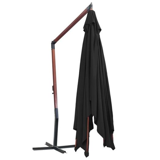 Hanging Garden Parasol with Wooden Pole 400x300 cm Blue