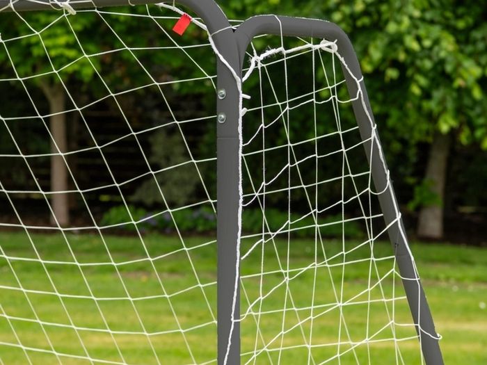 Brand New 10ft x 6ft Metal Football Goal Grey