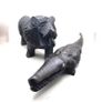 PRICE DROP  ...  Vintage Hand Carved Decorative Black Lion and Crocodile Image 5