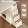 Computer Desk with Drawers & Display Shelves, 120 x 50 cm White Office Desk with Storage & Pegboard, Study Work Desk with Storage, Girls PC Desk for Home Office, Bedroom and Creative Spaces Image 6