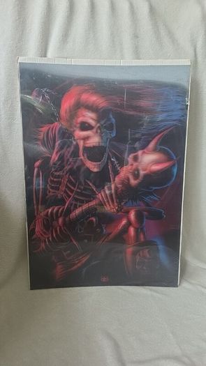3D poster  "Bad to the Bone" by artist Andrew Dobell