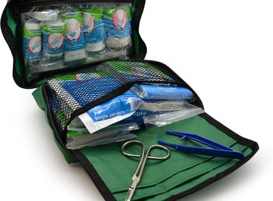 90 Piece Premium Kit Includes Eyewash, 2 x Cold (Ice) Packs and Emergency Blanket for Home, Office, Car, Caravan, Workplace, Travel - Astroplast First aid Kit Bag