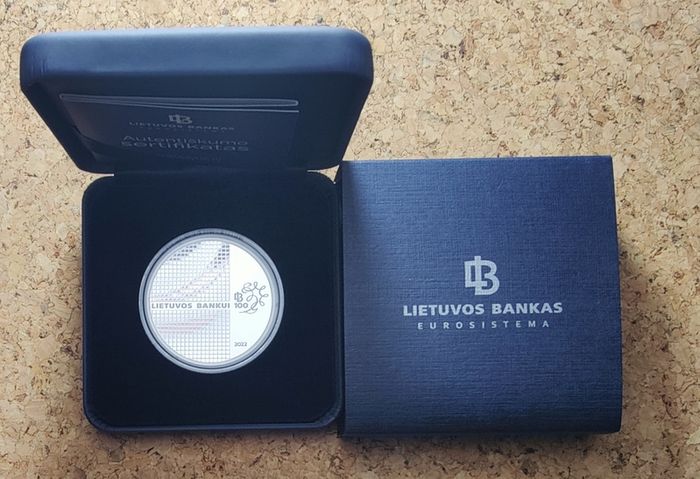 Lithuania 20 Euro Silver (.925) Proof Coin 2022 - 100th Anniversary of the Bank of Lithuania