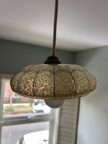 Vintage Scalloped Glass Lampshade - 20cm