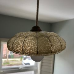 Vintage Scalloped Glass Lampshade - 20cm