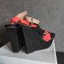 Wedge sandals Black and Coral suede, size 40 Image 2