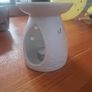 White ceramic oil burner and wax Image 4
