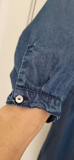 Esprit denim style dress with embroidery detail Sz S ( Fit 8-10 UK)