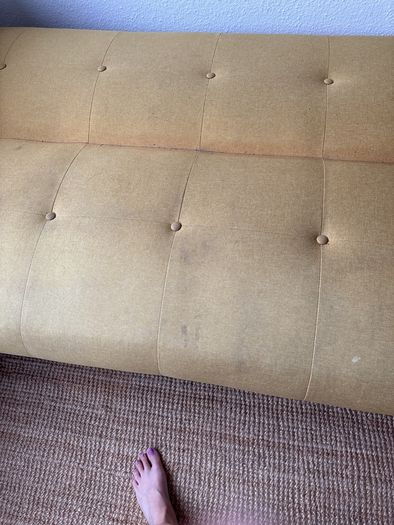 Yellow retro sofa bed