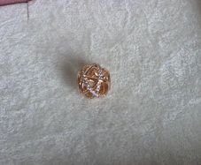 Pandora sparkling polished lines charm rose gold 14 plated perfect condition