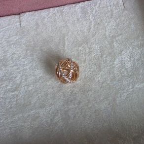 Pandora sparkling polished lines charm rose gold 14 plated perfect condition