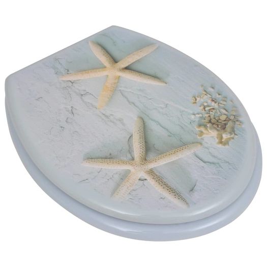 Toilet Seats with Lids 2 pcs MDF Sea Star