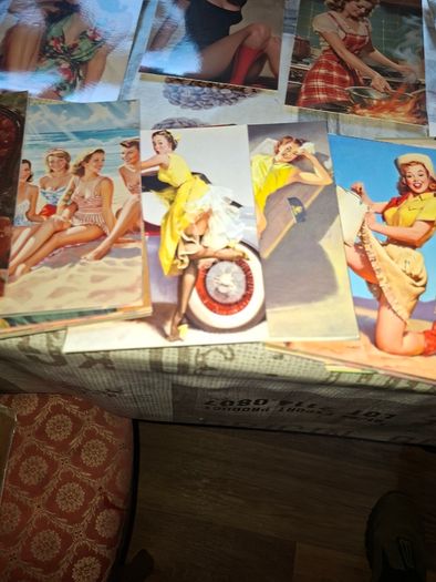 Vintage 100 Postcard Size features Vintage Pin-Up Illustrating Women Posing, Postage Available or Collection is always welcome