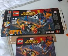 Lego spiderman and falcon, sets 76058 and vulture from set 76195