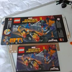 Lego spiderman and falcon, sets 76058 and vulture from set 76195