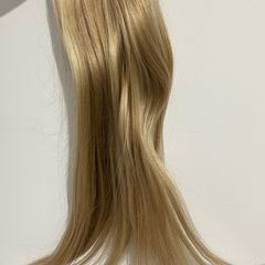 Clip-in Real Human Hair Extensions. 16 Inch Straight. Double Stitched. Ash Blonde