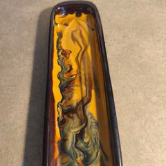 Vintage  Studio pottery Terracotta spoon holder Dish / Tray