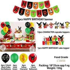 Cute Black Bunny Happy Birthday Set