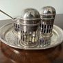 Vintage EPNS Cruet Set with Cobalt Blue Glass Image 4