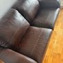 Sofa set- dark brown leather one and two seaters Image 3