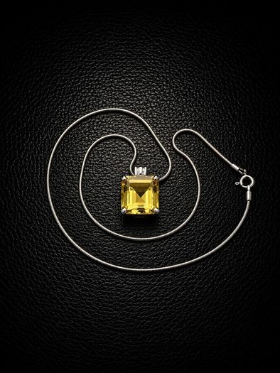 Vintage Citrine Sterling Silver Necklace