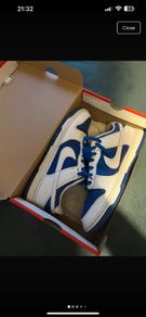 nike dunk low blue and white size uk 9
