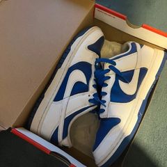 nike dunk low blue and white size uk 9