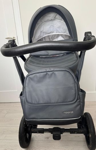Premium Noordi Fjordi Leather 3-in-1 Pram & Car Seat (Plum) + Car Extras