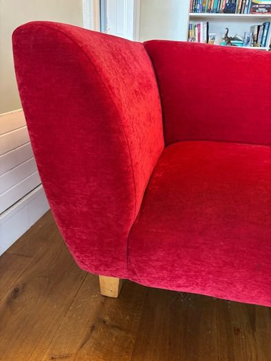 Red 'wave' 3-seater sofa from The Sofa Factory