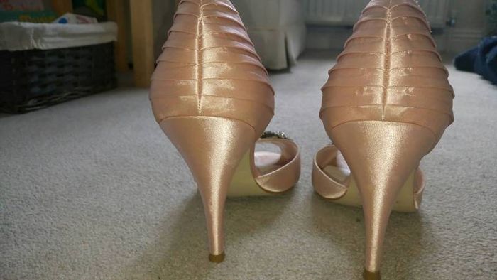 Jenny Packham pink jewel peep toe satin shoes