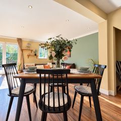 Solid Wood Dining Table (120 x 79 cm) & Matching Black Chairs