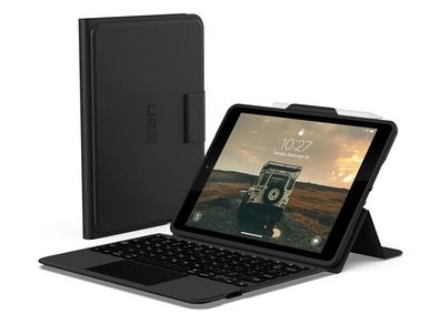 UAG - Apple iPad 7 8 9 Gen keyboard and folio case protective with trackpad bluetooth QWERTY UK Input Device
