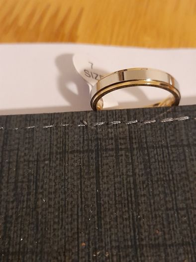 14kg Yellow and white Gold  plated band ring size 7