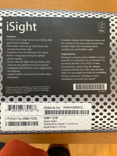 Apple iSight Webcam + Noise Suppression Microphone