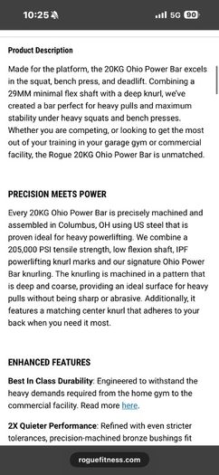 Rogue Ohio Pro Olympic  Barbell, Not Normal, 430 New!!!